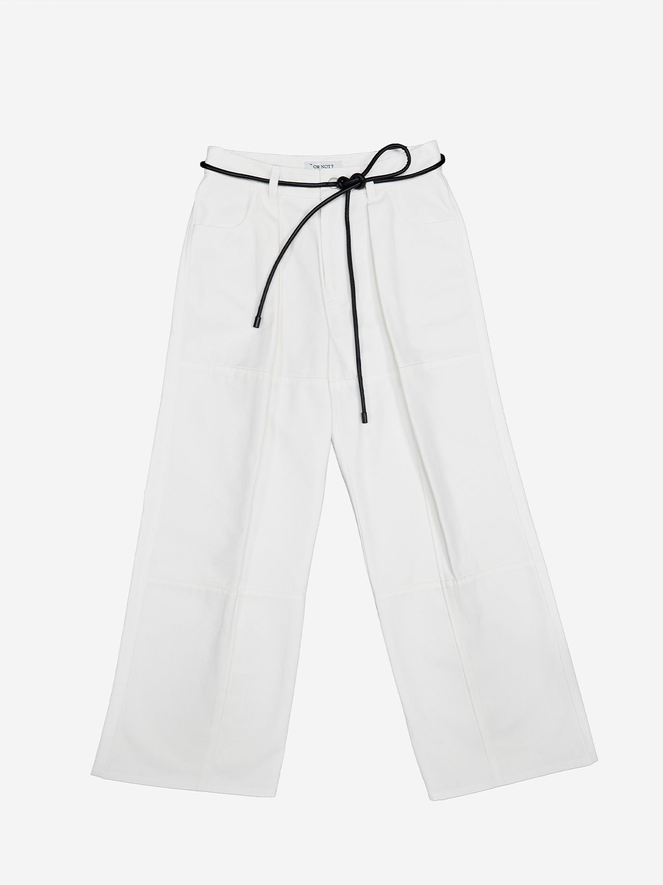 STRAIGHT FIT WIDE PANTS (WHITE)