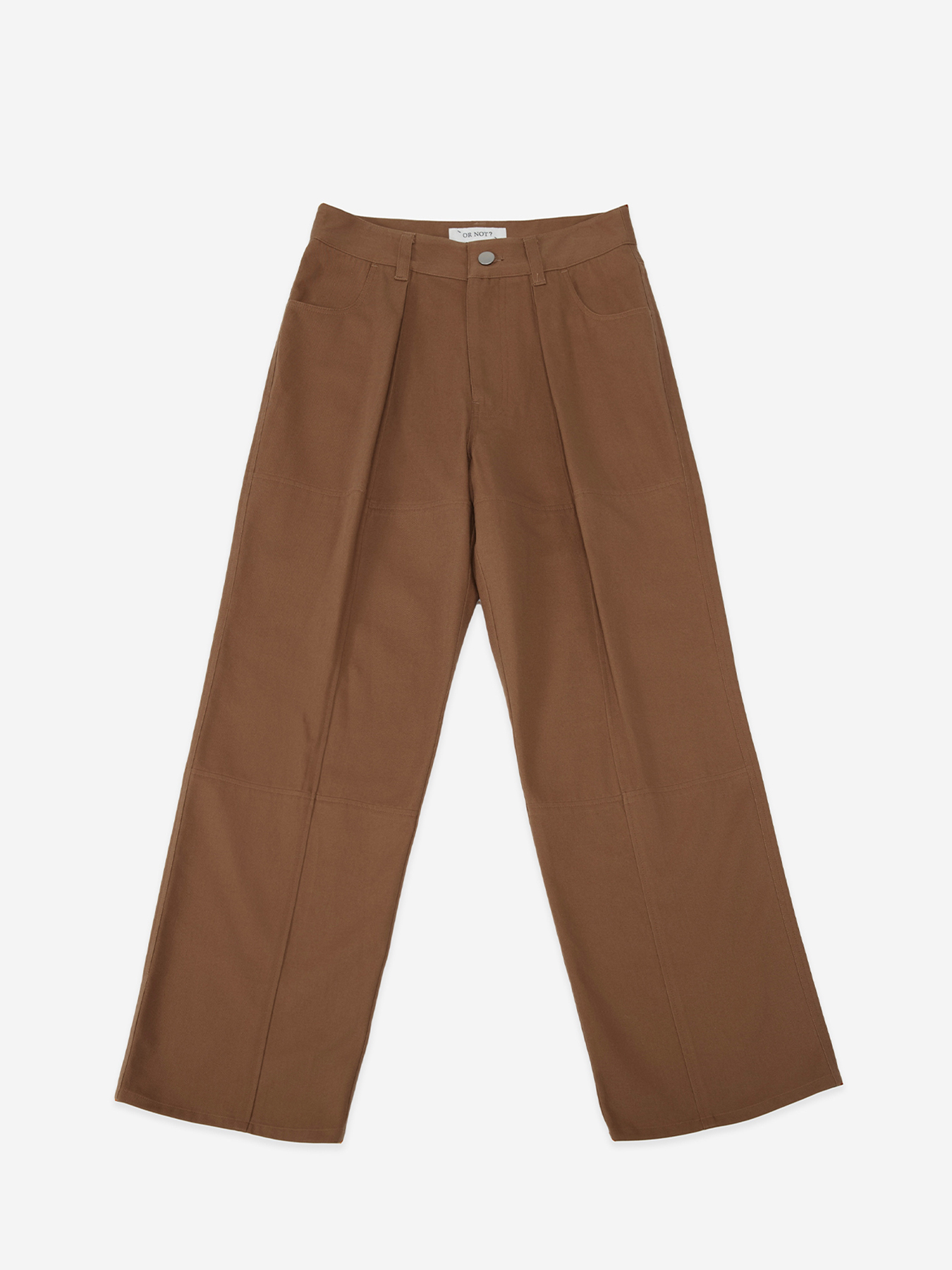 STRAIGHT FIT WIDE PANTS (BROWN)